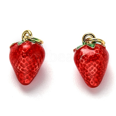 Brass Enamel Charms X-KK-B028-13G-1