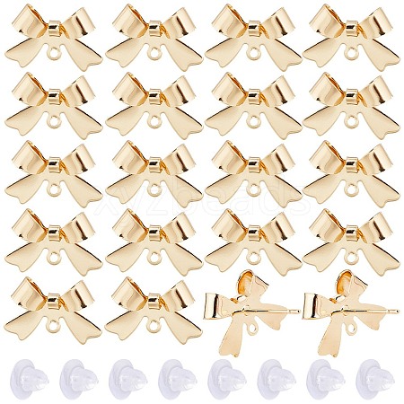 SUNNYCLUE 24Pcs Brass Stud Earring Findings KK-SC0003-91-1