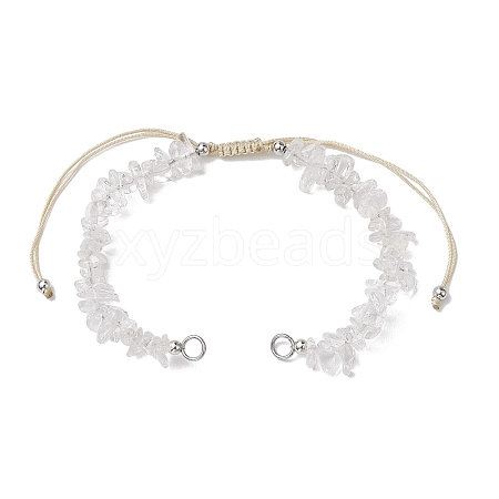 Natural Quartz Crystal Chip Nylon Braided Beaded Bracelet Making AJEW-JB01296-09-1