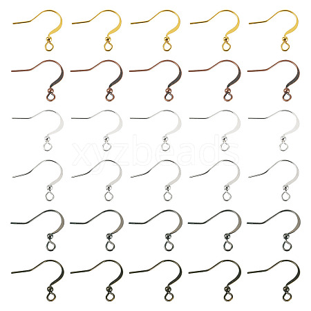60Pcs 6 Colors Brass French Earring Hooks KK-TADJ0001-10-1