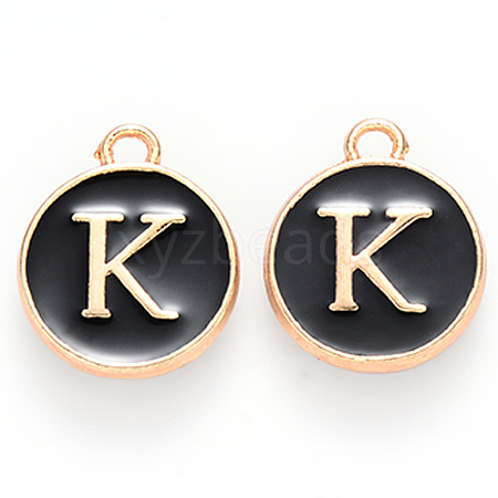 Golden Plated Alloy Enamel Charms sgENAM-SZ0001-25B-K-1