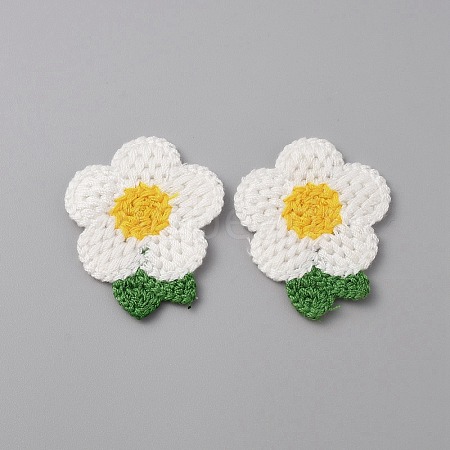 Crochet Flower Appliques DIY-WH0502-05F-1