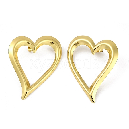 PVD Vacuum Plating 201 Stainless Steel Heart Stud Earrings for Women EJEW-F345-07G-1