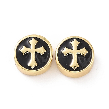 Brass Enamel Beads KK-C004-12G-02-1