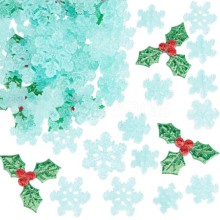 Gorgecraft 100Pcs Mistletoe/Holly Leaf Cloth Ornament Accessories DIY-GF0007-15-1