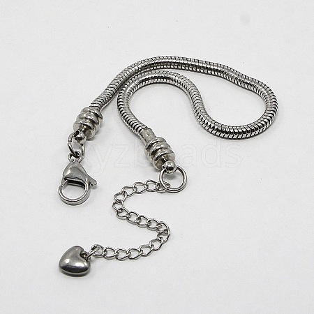 304 Stainless Steel European Round Snake Chains Bracelets X-STAS-J015-05-1