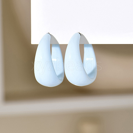 Acrylic C-Shape Stud Earrings FS-WG8BEC0-15-1