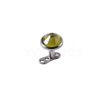 Stainless Steel Rhinestone Dermal Anchor Base/Top for Women Men WGB1D88-32-1