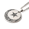 Moon & Star 304 Stainless Steel Enamel Pendant Necklaces NJEW-D066-06P-2