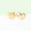 Heart Brass Micro Pave Clear Cubic Zirconia Stud Earrings EJEW-D346-03G-2