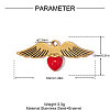 304 Stainless Steel with Red Enamel Pendants SA-OY001-33G-2