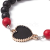 Alloy Enamel Heart Link Bracelet BJEW-JB09999-01-2