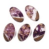 Transparent Resin and Walnut Wood Pendants RESI-T057-03H-1