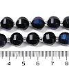 Electroplated Natural Black Onyx(Dyed & Heated) Beads Strands G-G182-B24-04-5