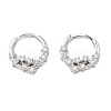 Star Brass Micro Pave Cubic Zirconia Hoop Earrings EJEW-L270-28P-1