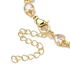 Heart Brass Pave Cubic Zirconia Link Chain Bracelets for Women BJEW-P385-07G-02-3