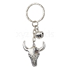 Tibetan Style Alloy Bull Head Kcychain KEYC-JKC00562-03-1