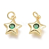 Brass Micro Pave Cubic Zirconia Charms KK-M206-30G-01-1