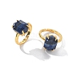 Hexagon Natural Lapis Lazuli Finger Rings RJEW-B113-02G-01-2