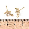 Brass Micro Pave Cubic Zirconia Studs Earring Findings KK-K364-03G-3