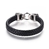 Braided Leather Cord Bracelets BJEW-F399-F-4