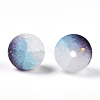 Frosted Baking Paint Crackle Glass Beads with Glitter Powder X1-DGLA-T004-8mm-01J-2