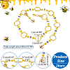 Alloy Hexagon & Enamel Bee Charm Knitting Row Counter Chains HJEW-PH01813-2