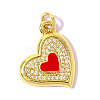 Brass Micro Pave Cubic Zirconia Pendants KK-OY015-74G-1