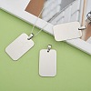 Tarnish Resistant Rectangle Tag Pendants STAS-H061-04-5