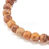 Round Natural Agate Stretch Beaded Bracelets BJEW-JB08196-01-5