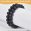 Olycraft 2 Strands Natural Black Tourmaline Beads Strands G-OC0004-93-4