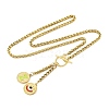 Ion Plating(IP) 304 Stainless Steel Green Yellow Enamel Letter & Eye Pendant Wheat Chain Necklaces STAS-Z102-01G-Z-2