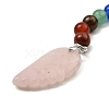 Natural Rose Quartz Feather Keychain G-Z033-12P-03-2