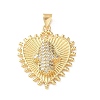 Brass Micro Pave Clear Cubic Zirconia Pendants CU-CBA03AF-10B-G-1