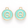 Golden Plated Alloy Enamel Charms X-ENAM-S118-05Q-1