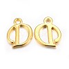 Golden Plated Alloy Letter Pendants PALLOY-J718-01G-D-1