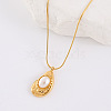 Elegant Titanium Steel with Imitation Pearl Teardrop Pendant Necklaces for Fashionable Women AJ2709-4