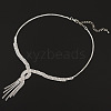 Alloy Full Crystal Rhinestone Twisted Tassel Necklaces for Women FS-WG90C07-02-2