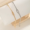 2Pcs Simple Alloy Love Knot Couple Bracelet Set PW-WGF0160-01-2