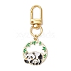 Panda Alloy Enamel Pendant Decoration HJEW-JM02602-4