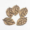 Tibetan Style Alloy Leaf Big Pendants X-TIBEP-Q040-089AB-NR-1