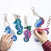 DIY 5D Sea Horse Diamond Painting Keychain Kit DIY-WH0161-59A-5