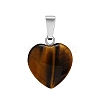 Natural Tiger Eye Charms HEAR-PW0001-057-15-1