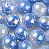 UV Plating Rainbow Iridescent Opaque Acrylic Beads OACR-C007-01D-1