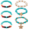 6Pcs 2 Styles Glass Beaded Decorative Rings for Smartwatch Band AJEW-CP0009-94A-1