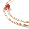 Natural Gemstone & Pearl Round Beaded Bangle BJEW-JB08464-6