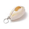 Natural Cowrie Shell Copper Wire Wrapped Shell Shape Pendants PALLOY-JF02938-03-4