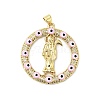 Rack Plating Brass Micro Pave Clear Cubic Zirconia Pendants ZIRC-I059-12G-2