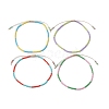 4Pcs 4 Colors Adjustable Glass Seed Beads Braided Bracelet Sets BJEW-JB10803-1