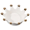 Porcelain Crown Shape Jewelry Plate DJEW-WH0039-120-1